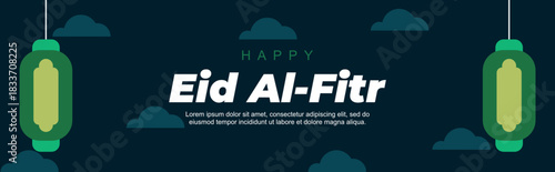 happy eid al fitr celebration islamic banner