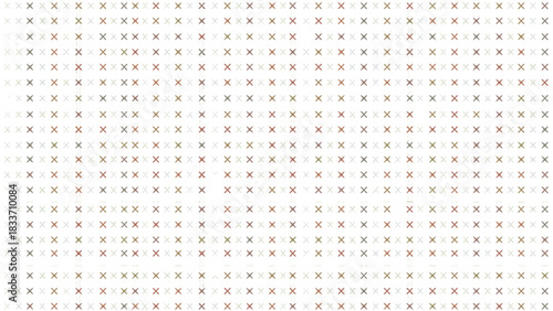 Minimalist geometric background pattern of a simple grid of small, stitched-style crosses in muted, earthy color tones.