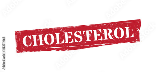 Cholesterol red solid rectangular grunge rubber stamp vector seal health warning