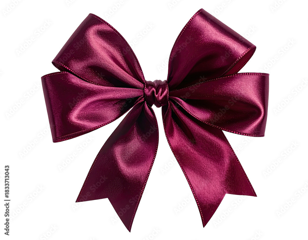 Naklejka premium Satin ruby bow with folds