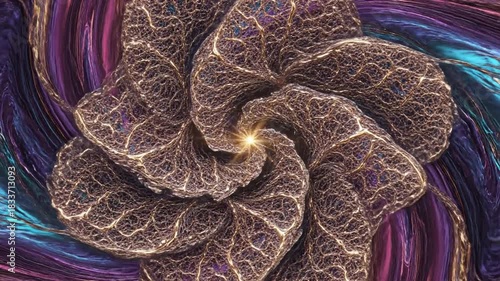 Abstract vortex with swirling colors and patterns suitable for digital art backgrounds and commercial designs
