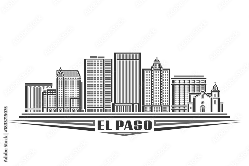 Fototapeta premium Vector illustration of El Paso