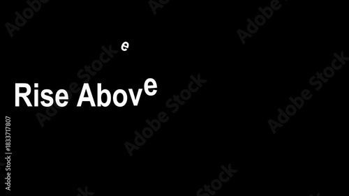 Rise above market limits text in bold white font on a black background for motivational concept