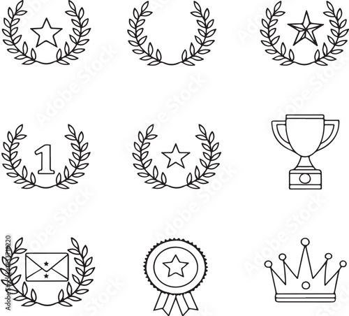 Graphic Award and Recognition Icon Set