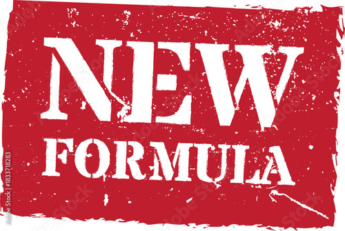 New formula red solid grunge rubber stamp vector seal marketing message