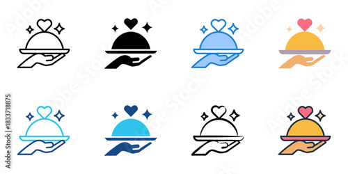 Wedding menu icon set multiple style vector collection. Editable Stroke 
