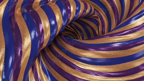 Abstract swirl background with gold blue and purple strips elegant design visual texture copy space