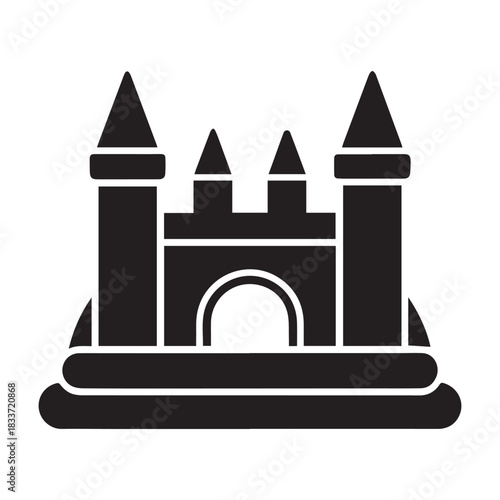 bouncy castle icon silhouette vector illustration