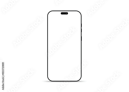 Minimal blank smartphone vector mockup with rounded screen frame for ui display and app design template.
