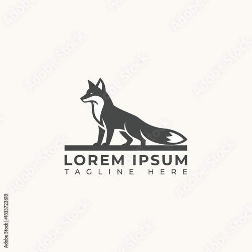 Minimalist  Fox Logo,Professional Vector Silhouette Design