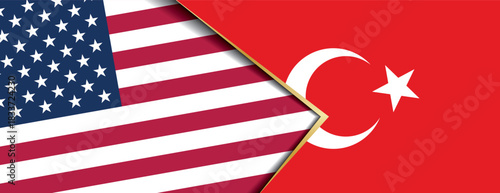 United States and Turkey flags overlapping symbolizing strong diplomatic ties and strategic cooperation