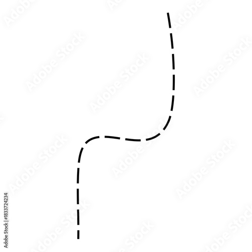 Hand drawn squiggle dashed lines. Decorative swirl element.