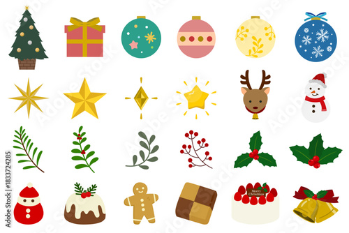 クリスマスのアイコンセット