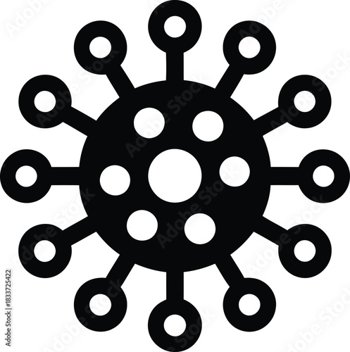 Medical virus icon illustration: global pandemic, infection, disease, and outbreak