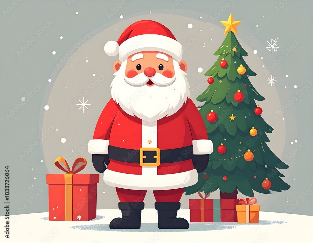 Fototapeta premium santa claus with gift box