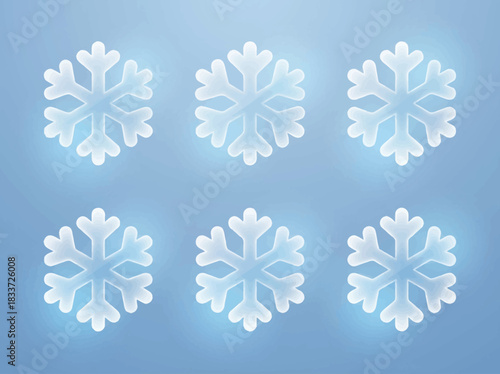 Winter's Embrace A Symphony of Delicate Snowflakes in a Serene Gradient