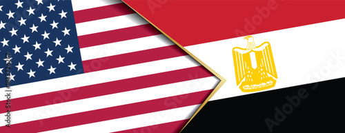 United States and Egypt flag overlapping background symbolizing diplomatic relationship and cooperation