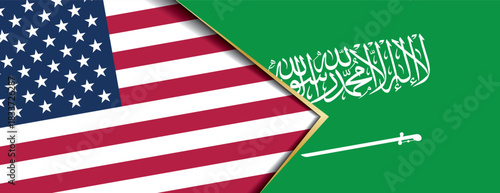 United States and Saudi Arabia flags symbolizing strong diplomatic ties and international cooperation
