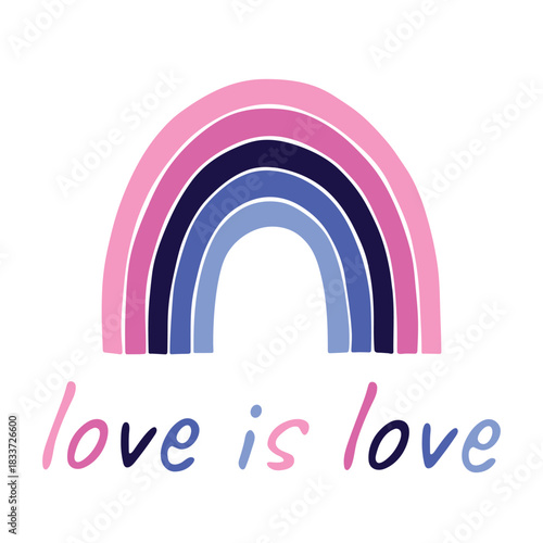 Colorful rainbow shape Omnisexual pride flag Happy pride day LGBTQIA community Pride Month Vector hand drawn doodle for posters, stickers, logo, cards