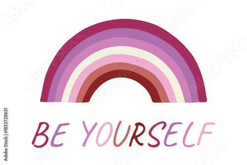 Colorful rainbow shape Lesbian pride flag Happy pride day LGBTQIA community Pride Month Vector hand drawn doodle for posters, stickers, logo, cards