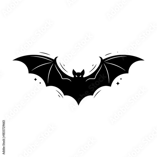 Black Flying Bat Silhouette Horror Night