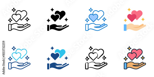 Wedding coordinator icon set multiple style vector collection. Editable Stroke 
