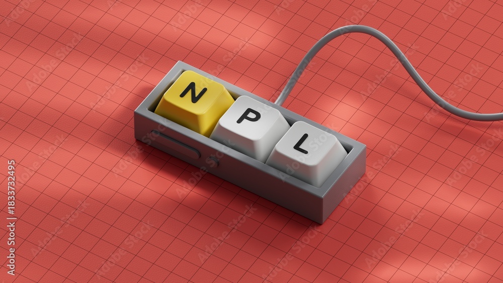 Fototapeta premium npl - word from Computer keyboard keys with letters.close up of Computer keyboard keys,Business Concept.3D rendering.