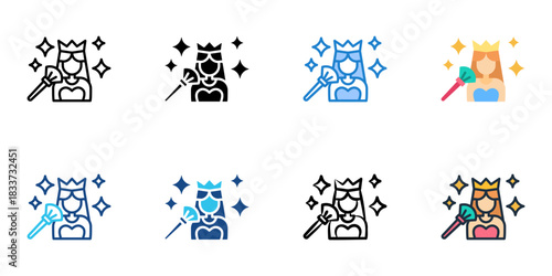 Wedding makeup icon set multiple style vector collection. Editable Stroke 
