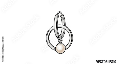 Elegant Silver Hoop Earring with Pearl Drop Fashionable Jewelry.