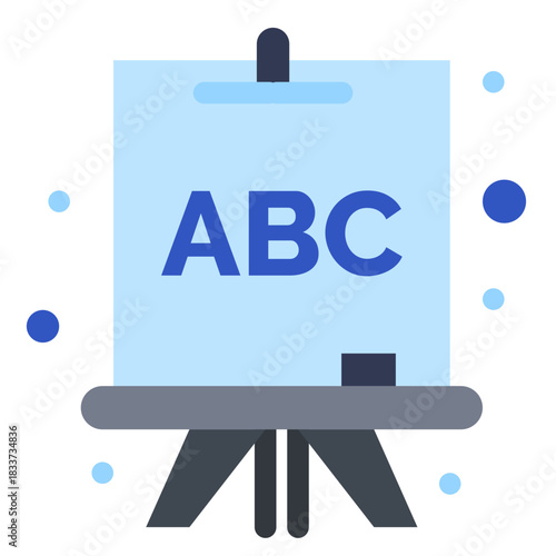 ABC Canvas: A clean, minimalistic image of an easel displaying the alphabet, a symbol of early learning and education.