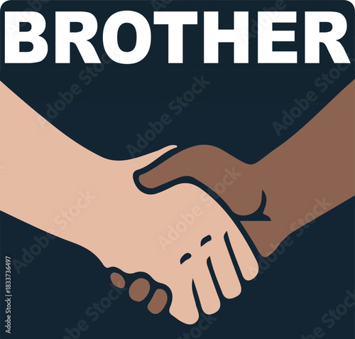 Diverse hands shaking in a gesture of brotherhood and unity against a dark background
