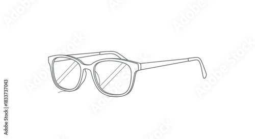 Stylish Eyeglasses Illustration with Classic Frame Design.