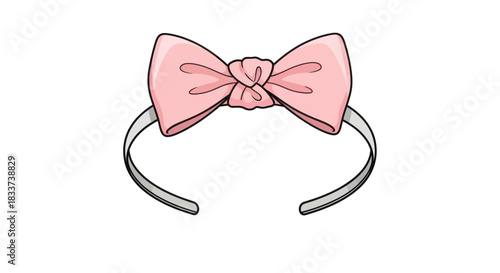 Pink Bow Headband: Cute Hair Accessory for Girls and Women.