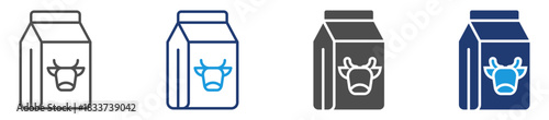 milk icon sheet with multiple style