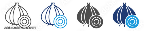 onions icon sheet with multiple style