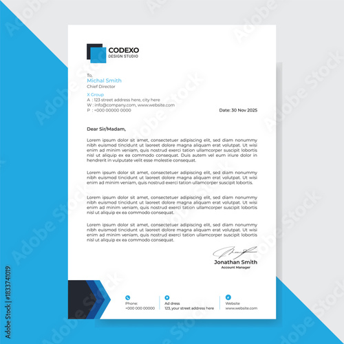 Creative corporate letterhead design template