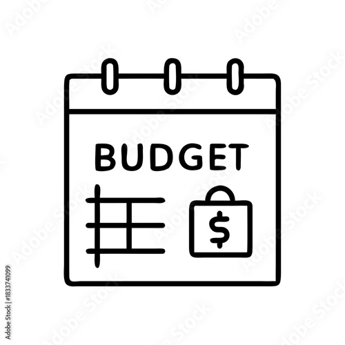 Budget calendar with financial plan and dollar symbol illustration  