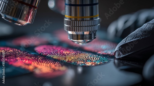 Detailed Microphone Inspection of Colorful Fingerprints Under Lens