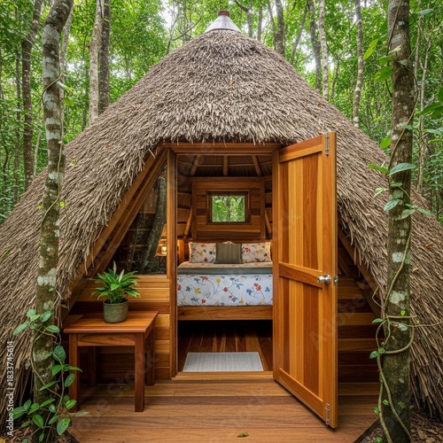 wooden house in the forest