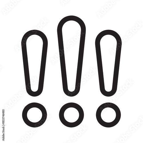 Three exclamation marks and circles icon
