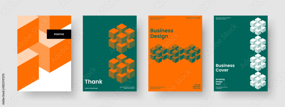 Obraz premium Geometric Business Presentation Template. Modern Book Cover Layout. Abstract Report Design. Brochure. Poster. Flyer. Background. Banner. Portfolio. Journal. Notebook. Catalog. Leaflet. Newsletter