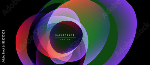 Abstract colorful layers create dynamic visual effect. Gradient shapes overlap, forming modern background design. Smooth transitions, vibrant hues.