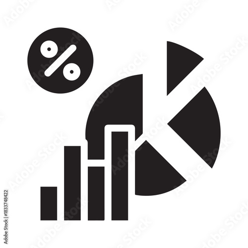 profit margin icon glyph style vector illustration