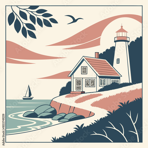 lighthouse on the sea