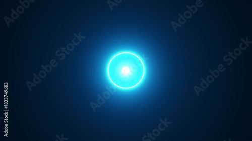 Blue particle shockwave.Digital shockwave, 4K explosion shockwave effect and diverging waves on transparent background. Glowing shockwave particles. Alpha channel. Overlay template.
