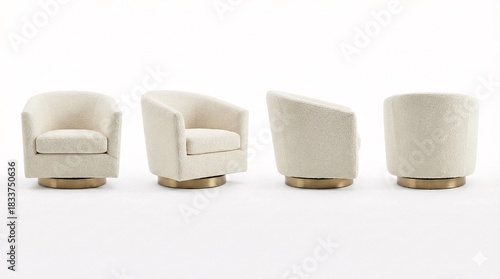 Modern boucle swivel chairs offer luxurious comfort and style for contemporary living room decor ideas