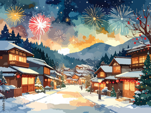 Japanese Skyline New Year’s Eve