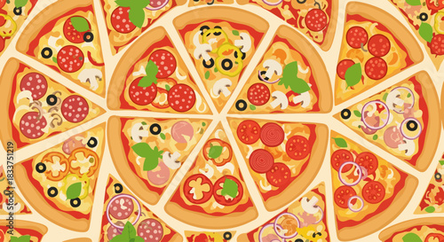 A Colorful Assortment of Pizza Slices.