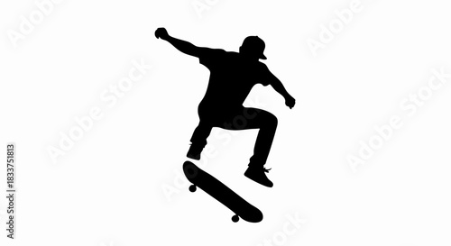 Skater Performing a Skateboard Trick.