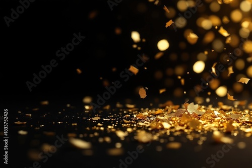 Abstract golden confetti background